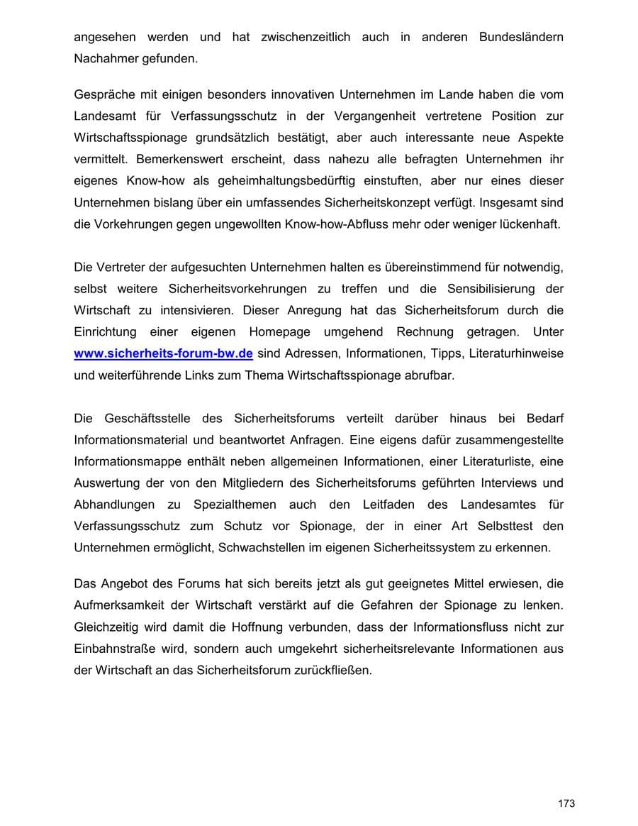 Seite 173 des Verfassungsschutzbericht 2000 Baden-Württemberg