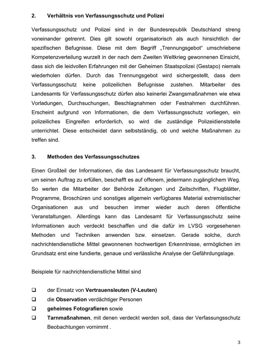 Seite 3 des Verfassungsschutzbericht 2000 Baden-Württemberg