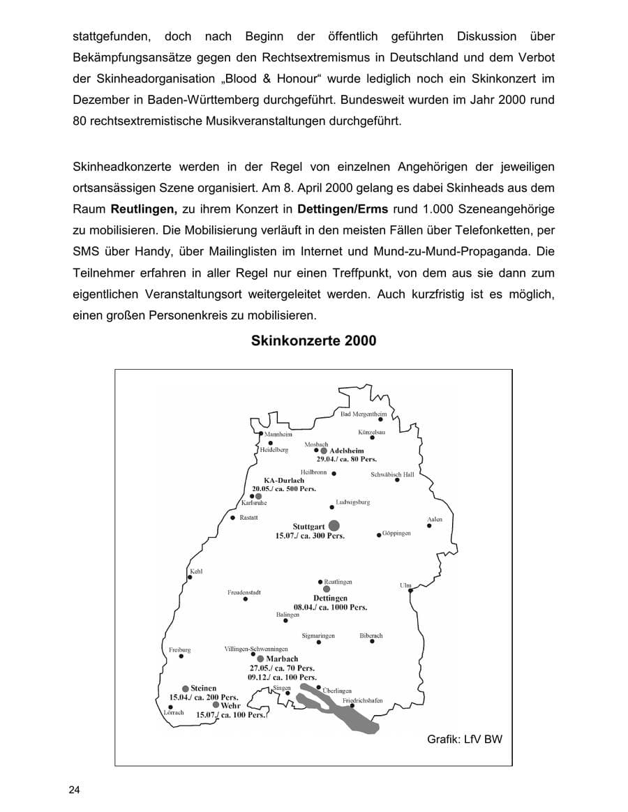 Seite 24 des Verfassungsschutzbericht 2000 Baden-Württemberg