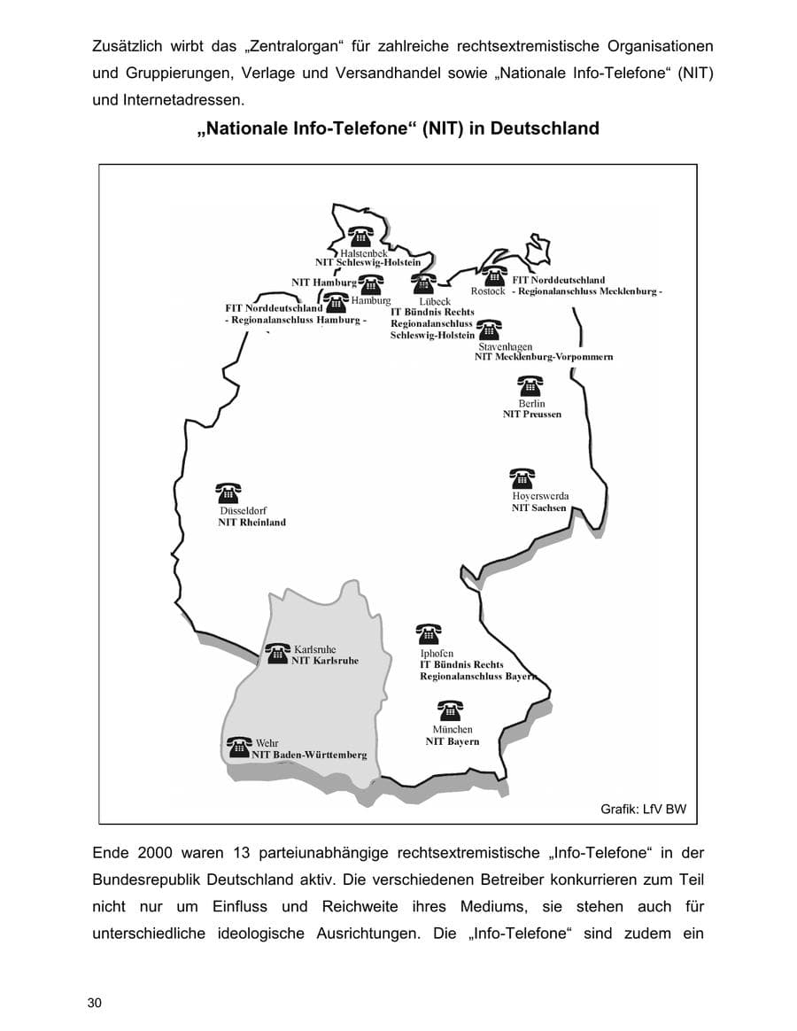 Seite 30 des Verfassungsschutzbericht 2000 Baden-Württemberg