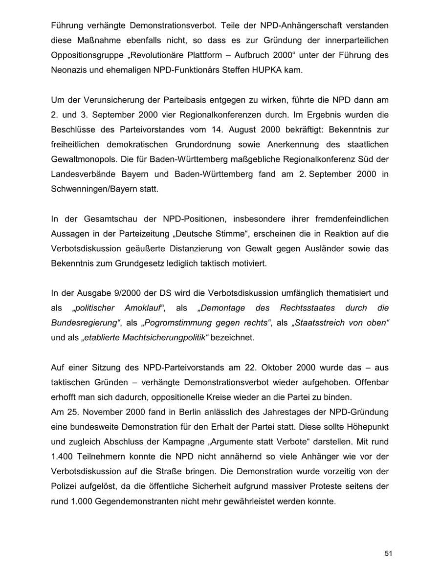 Seite 51 des Verfassungsschutzbericht 2000 Baden-Württemberg