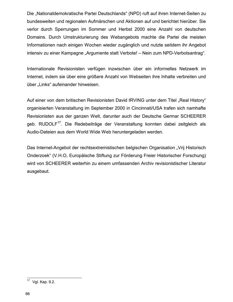 Seite 66 des Verfassungsschutzbericht 2000 Baden-Württemberg
