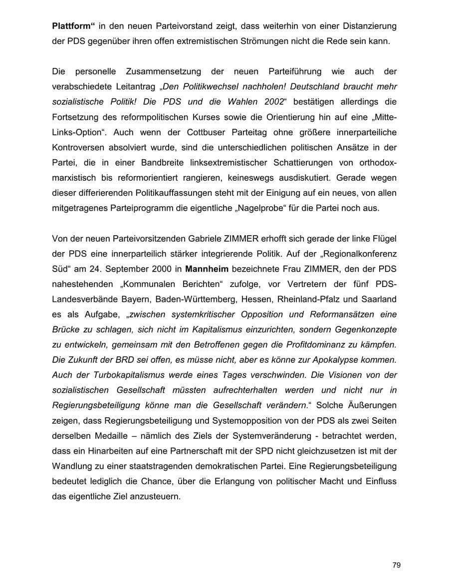Seite 79 des Verfassungsschutzbericht 2000 Baden-Württemberg
