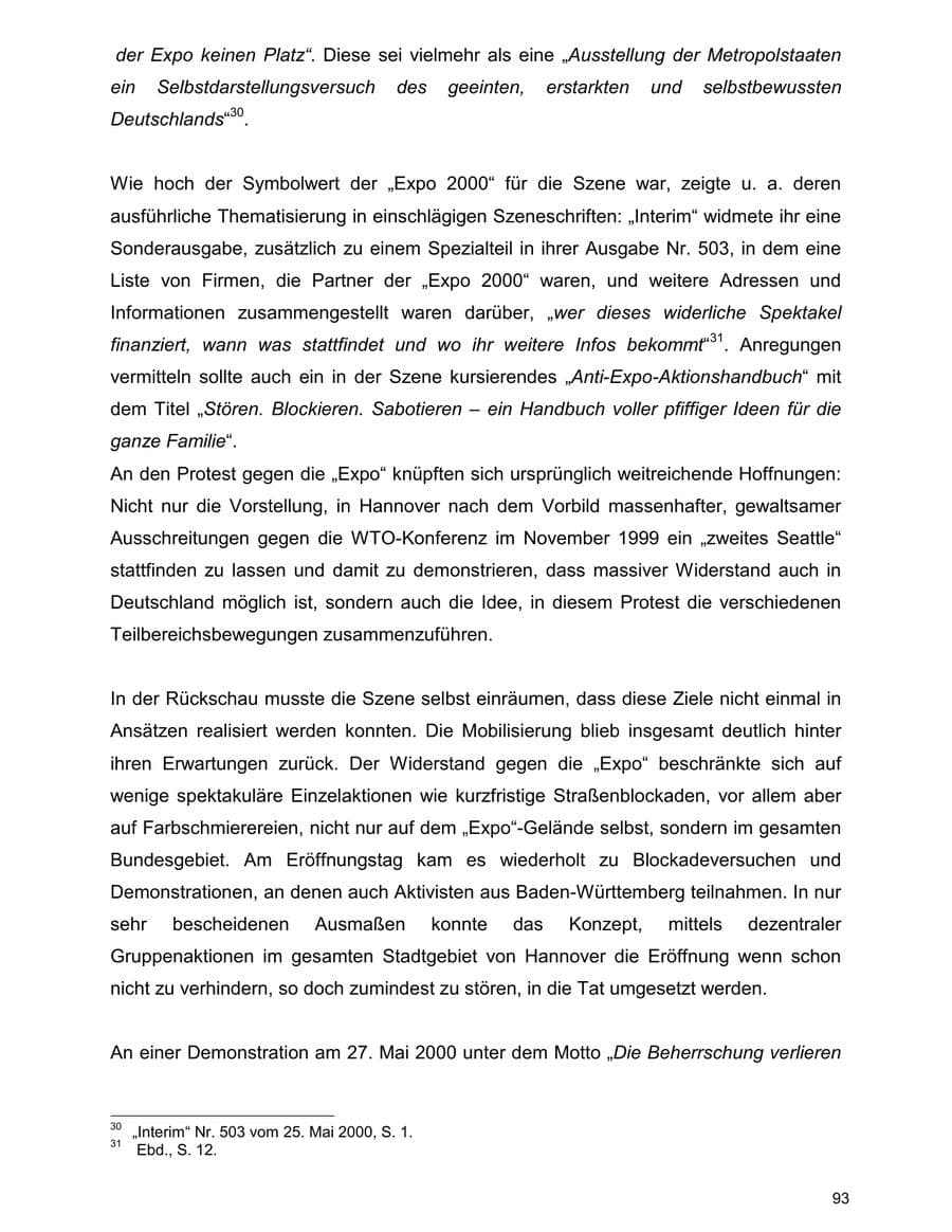 Seite 93 des Verfassungsschutzbericht 2000 Baden-Württemberg