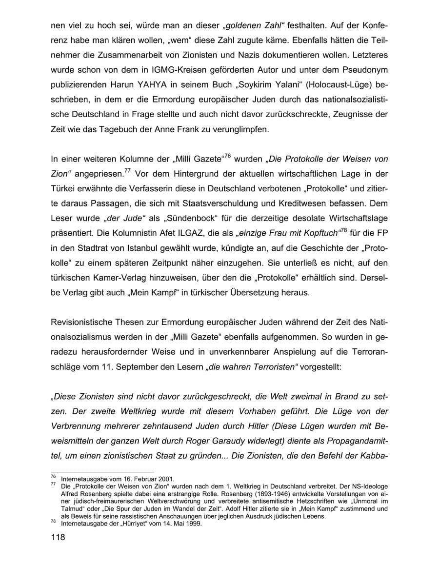 Seite 118 des Verfassungsschutzbericht 2001 Baden-Württemberg