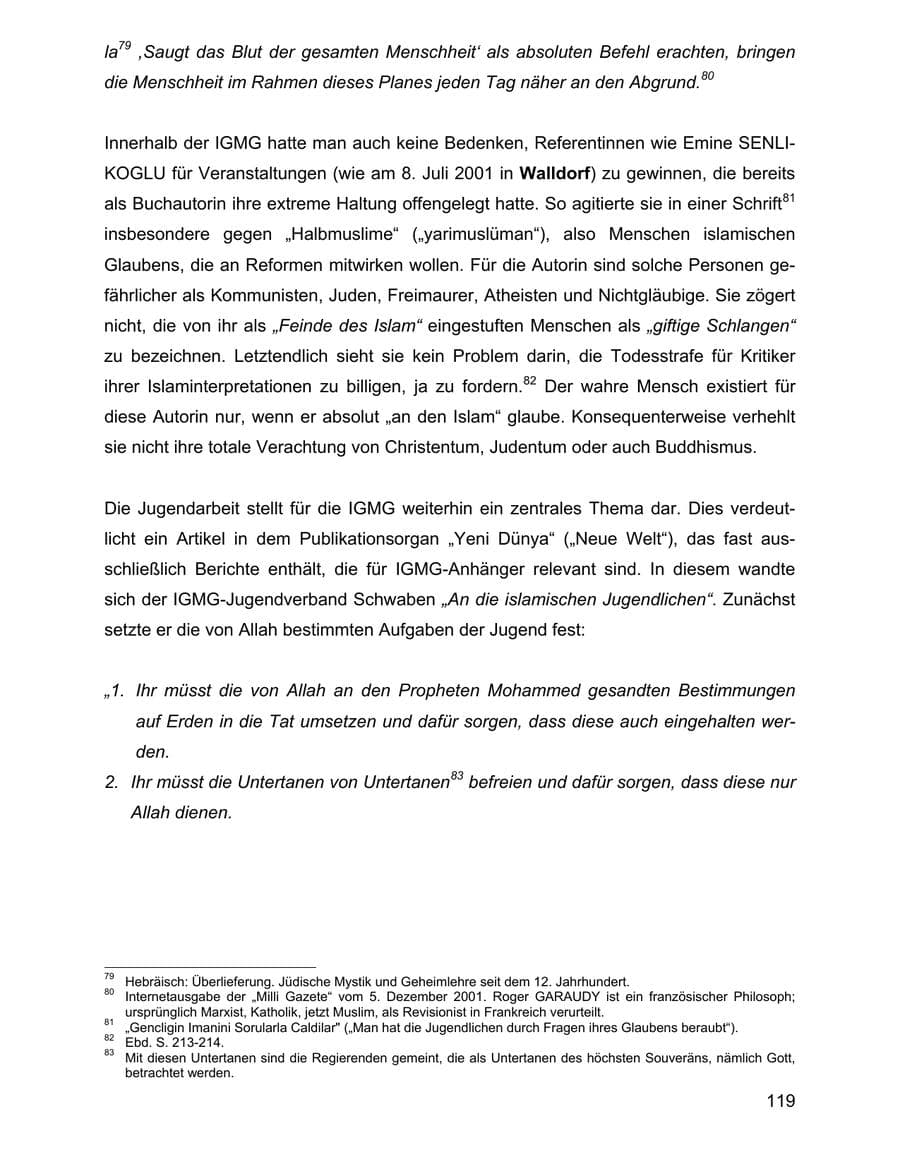 Seite 119 des Verfassungsschutzbericht 2001 Baden-Württemberg