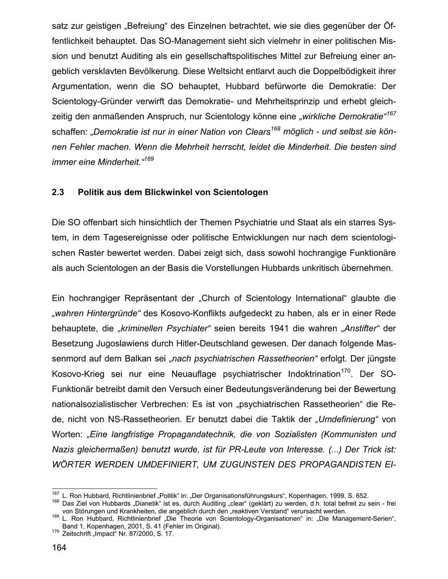 Seite 164 des Verfassungsschutzbericht 2001 Baden-Württemberg