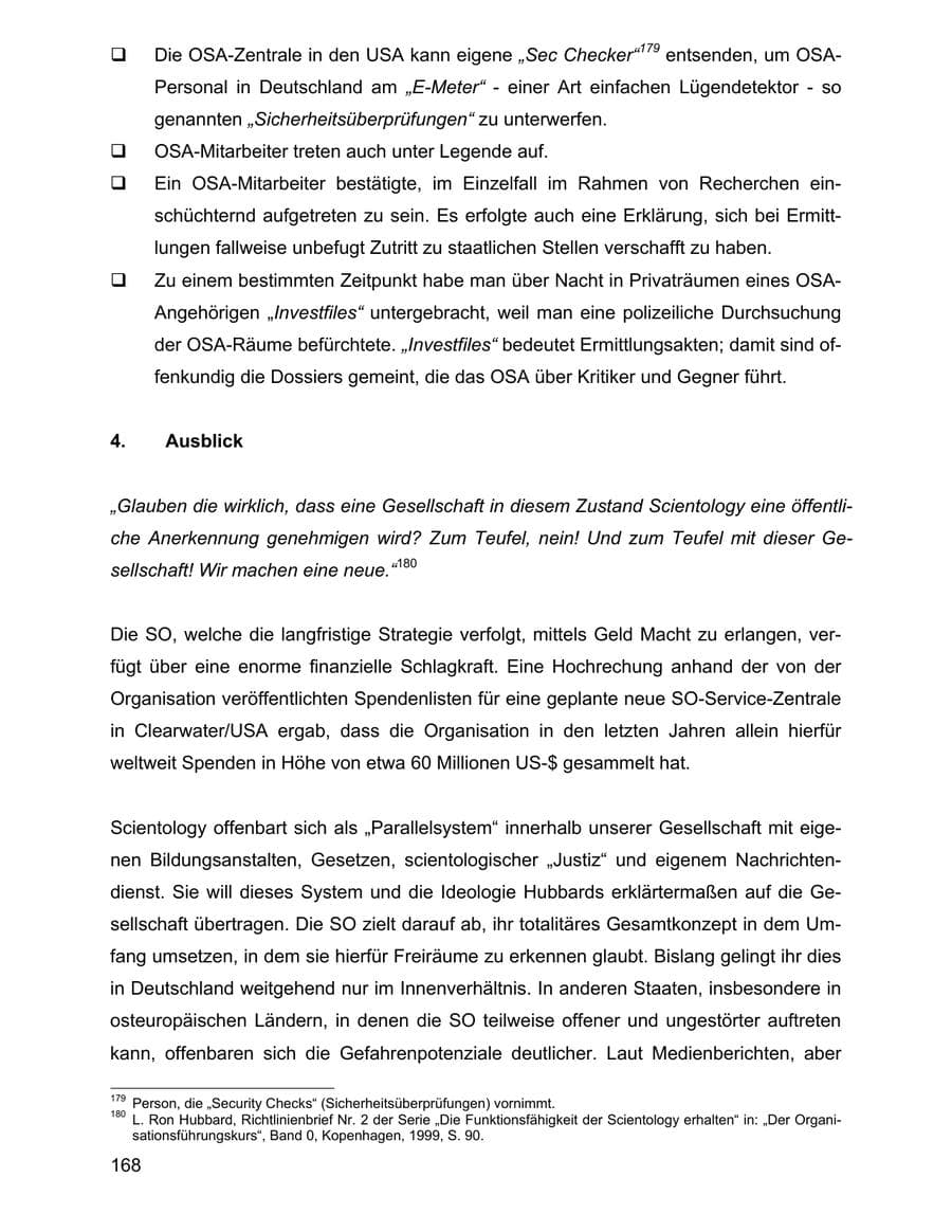 Seite 168 des Verfassungsschutzbericht 2001 Baden-Württemberg