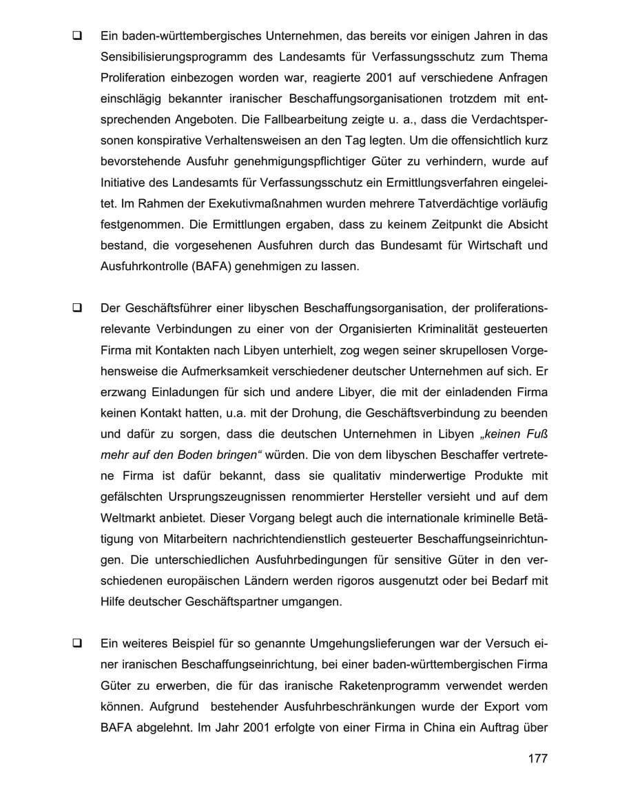 Seite 177 des Verfassungsschutzbericht 2001 Baden-Württemberg