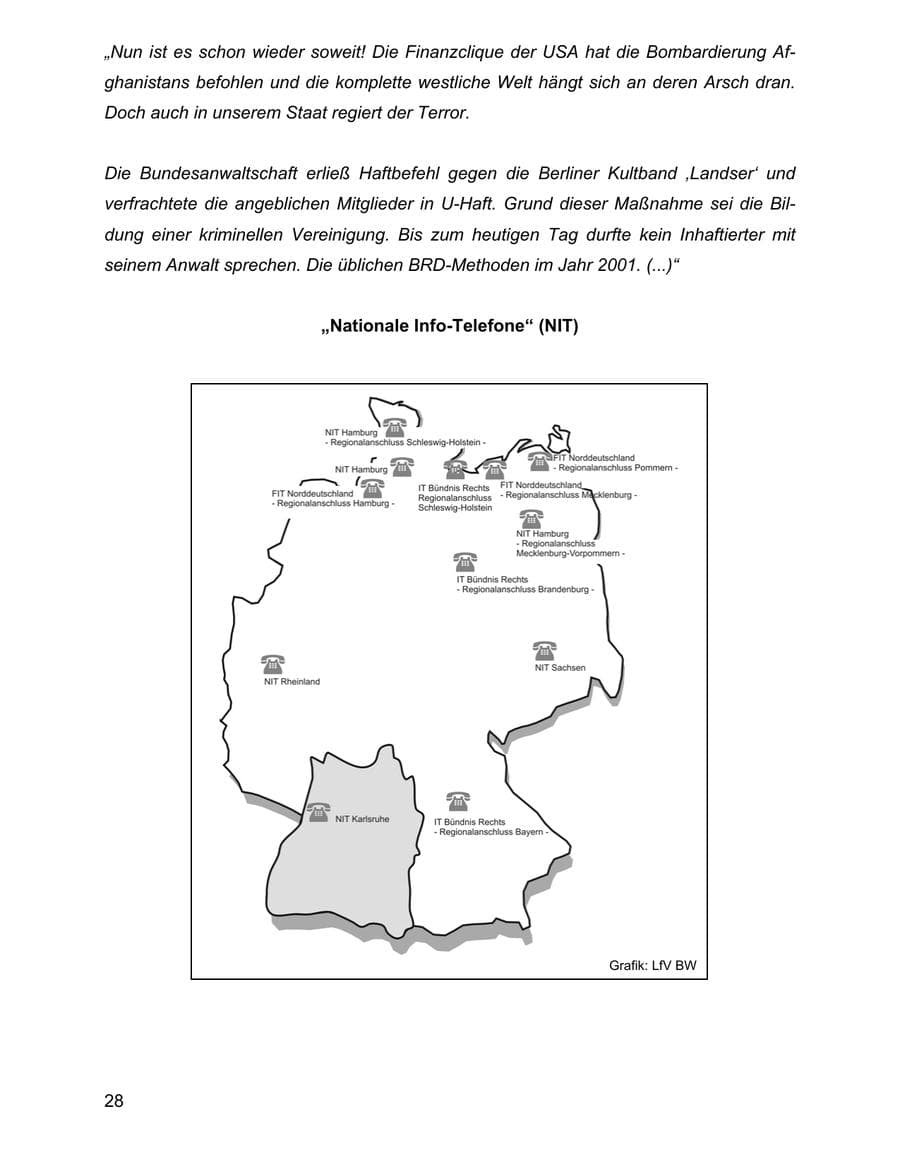 Seite 28 des Verfassungsschutzbericht 2001 Baden-Württemberg