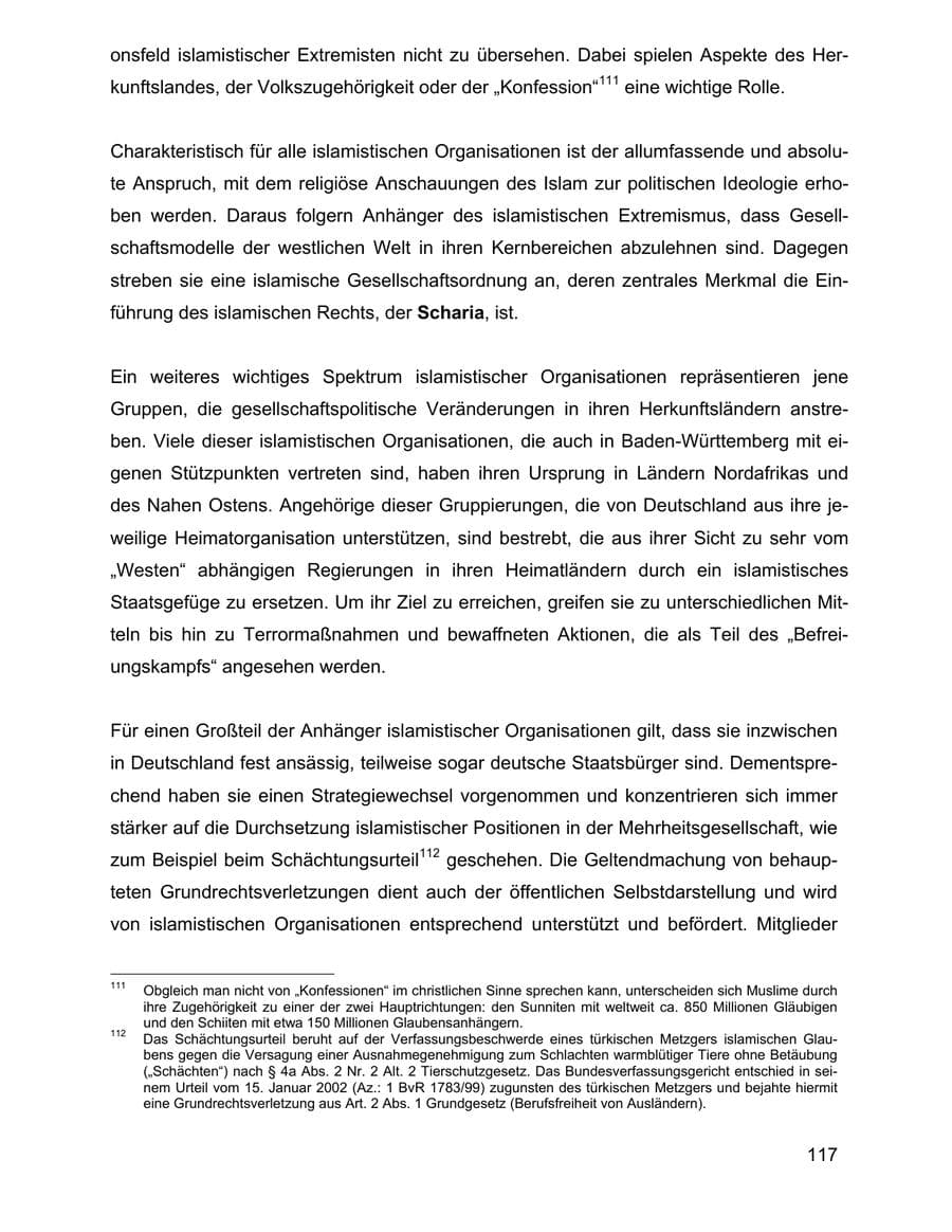 Seite 117 des Verfassungsschutzbericht 2002 Baden-Württemberg