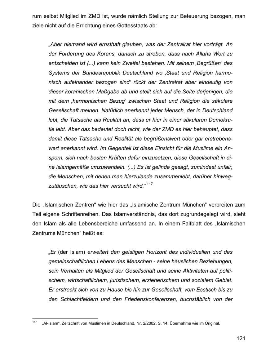 Seite 121 des Verfassungsschutzbericht 2002 Baden-Württemberg