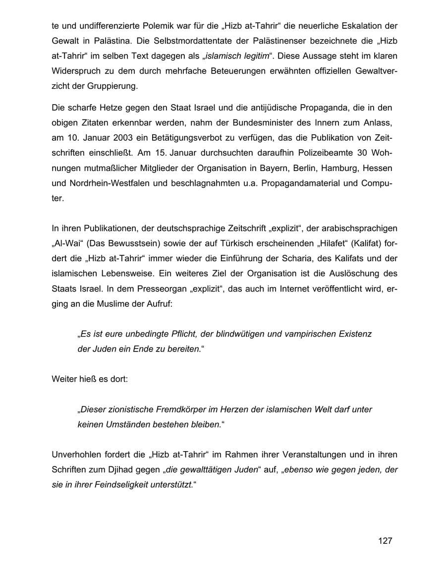 Seite 127 des Verfassungsschutzbericht 2002 Baden-Württemberg