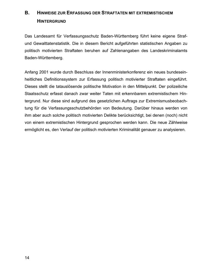 Seite 14 des Verfassungsschutzbericht 2002 Baden-Württemberg