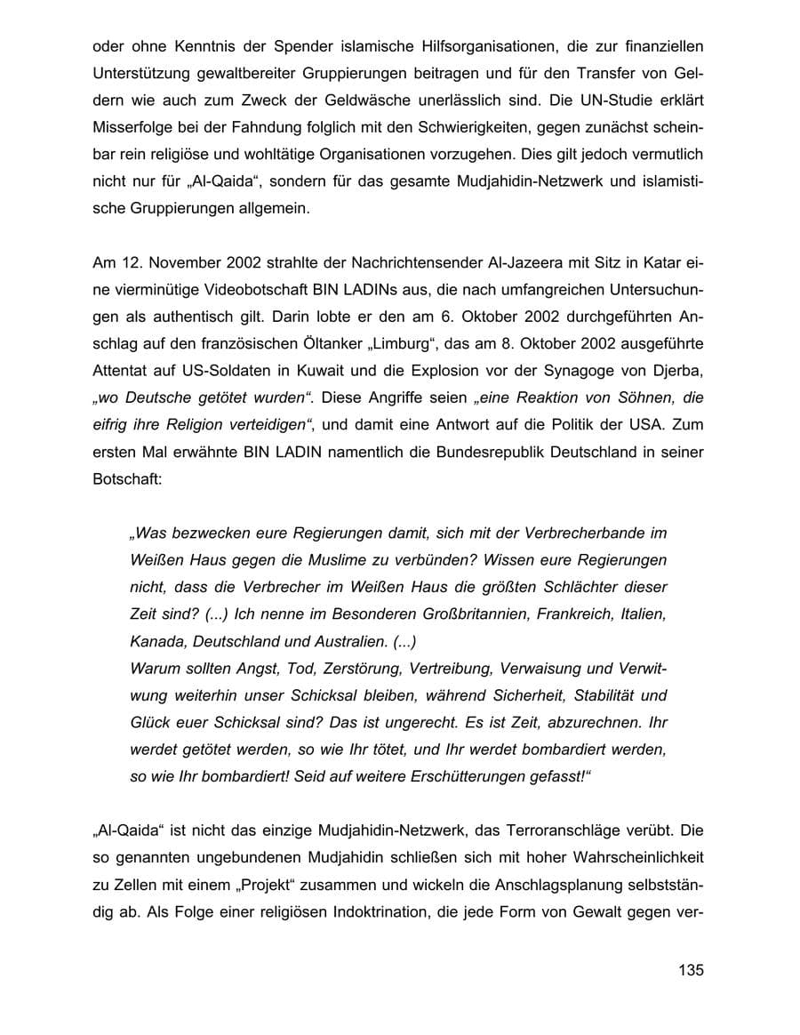 Seite 135 des Verfassungsschutzbericht 2002 Baden-Württemberg