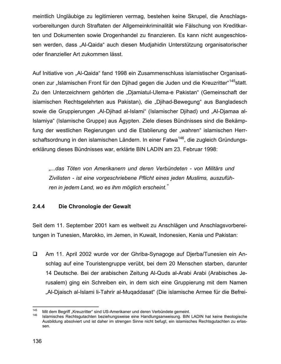 Seite 136 des Verfassungsschutzbericht 2002 Baden-Württemberg