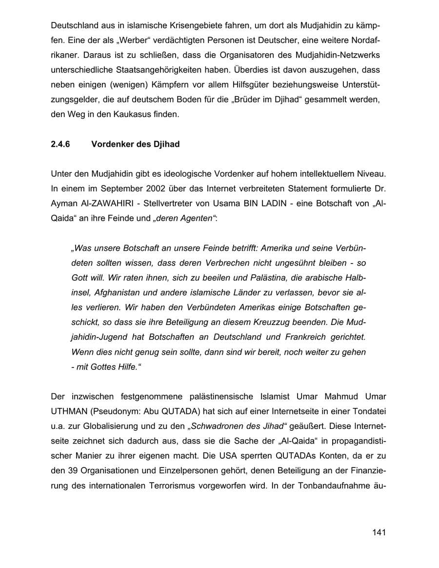 Seite 141 des Verfassungsschutzbericht 2002 Baden-Württemberg