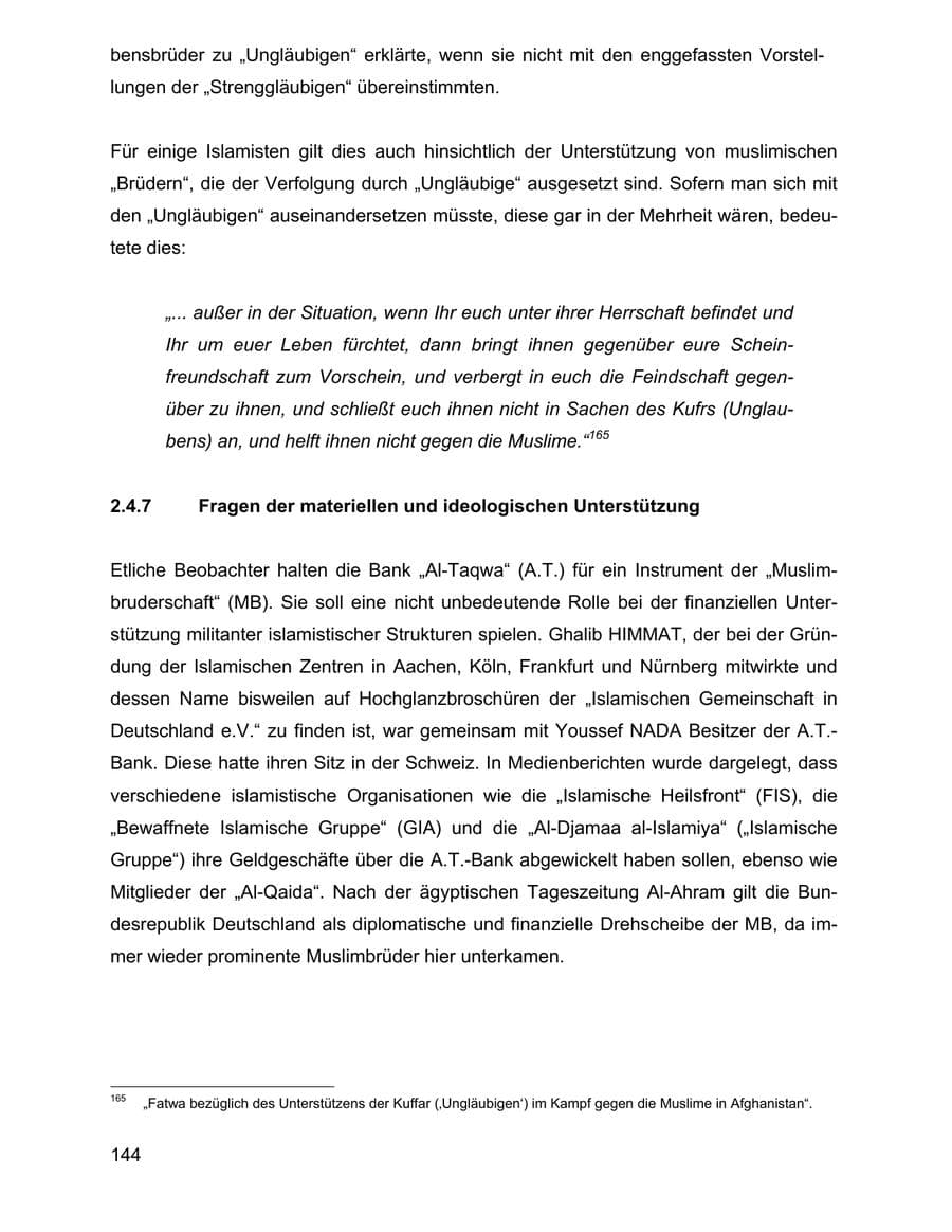 Seite 144 des Verfassungsschutzbericht 2002 Baden-Württemberg