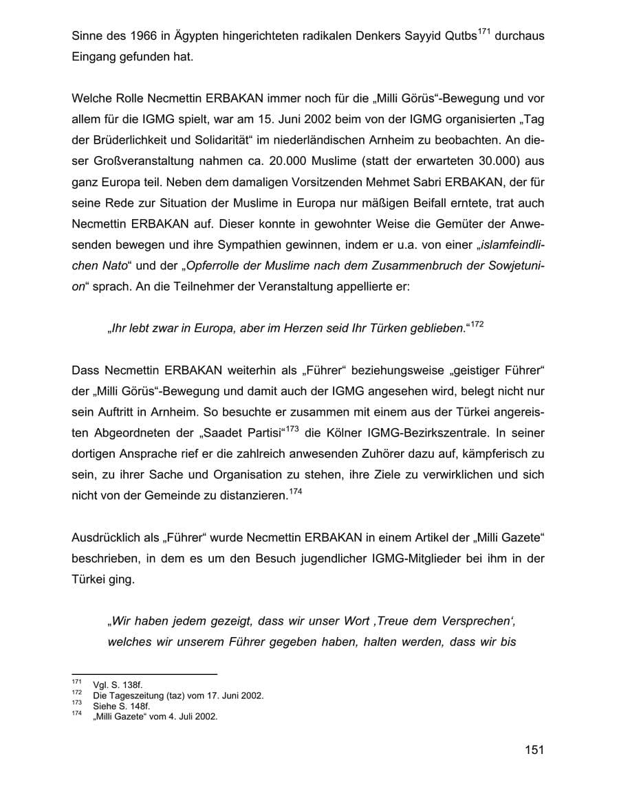 Seite 151 des Verfassungsschutzbericht 2002 Baden-Württemberg