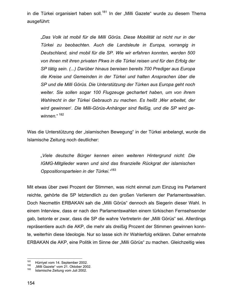 Seite 154 des Verfassungsschutzbericht 2002 Baden-Württemberg