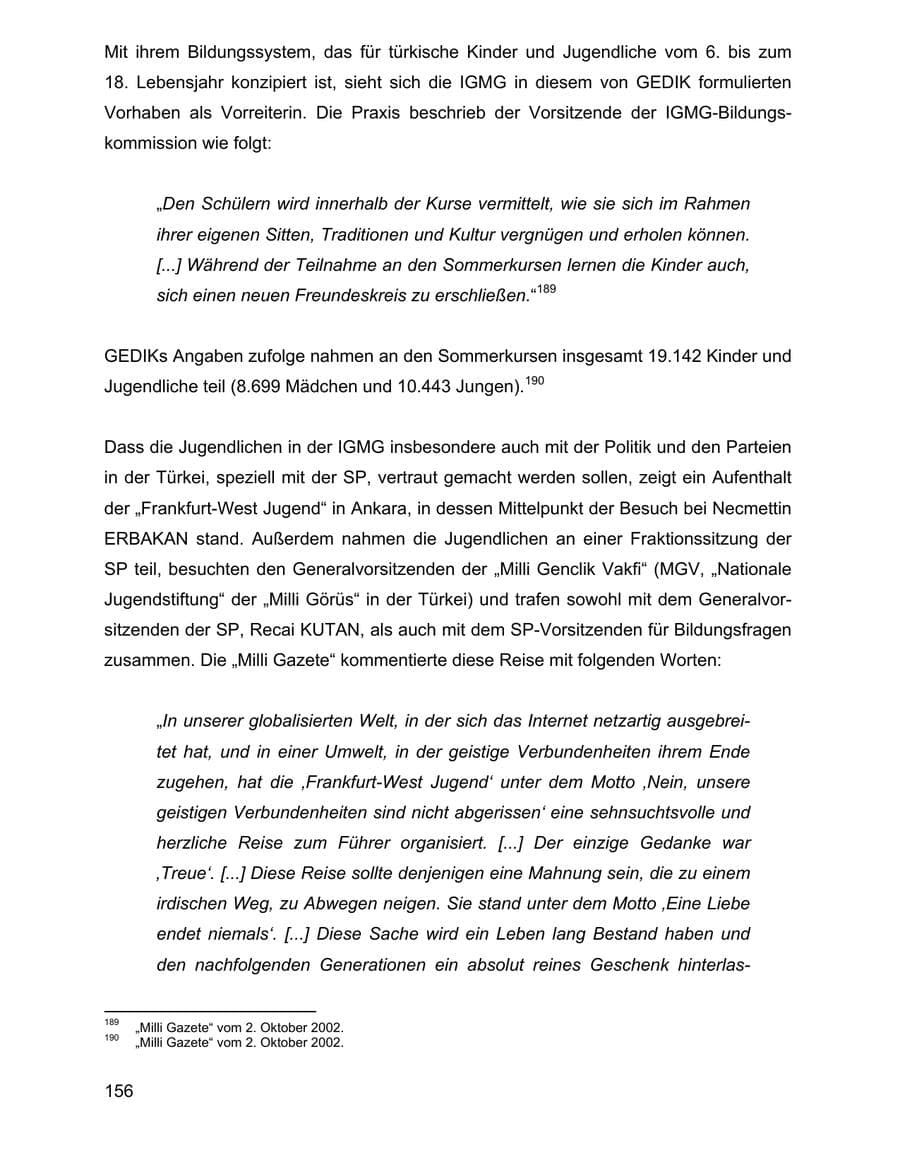 Seite 156 des Verfassungsschutzbericht 2002 Baden-Württemberg