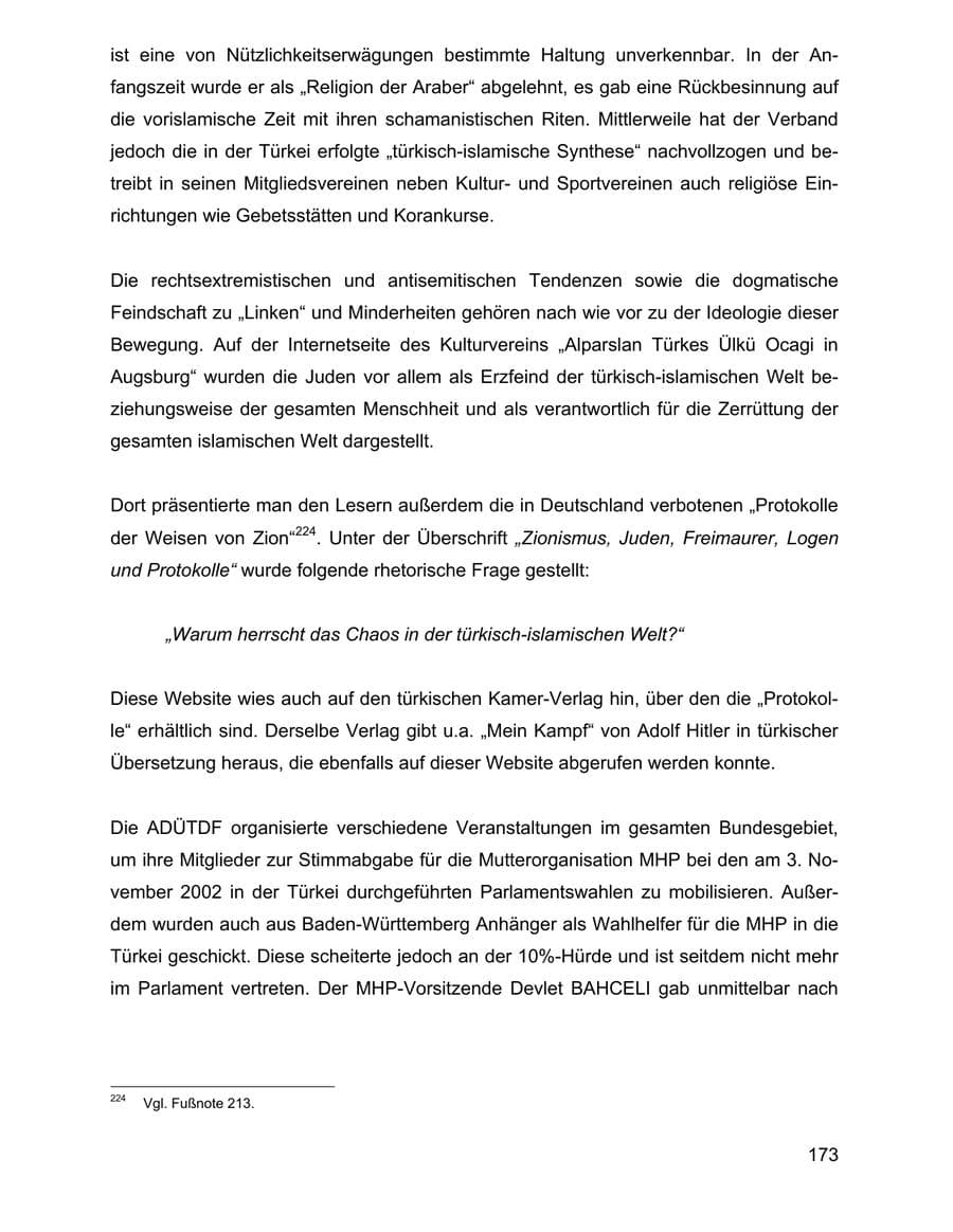Seite 173 des Verfassungsschutzbericht 2002 Baden-Württemberg