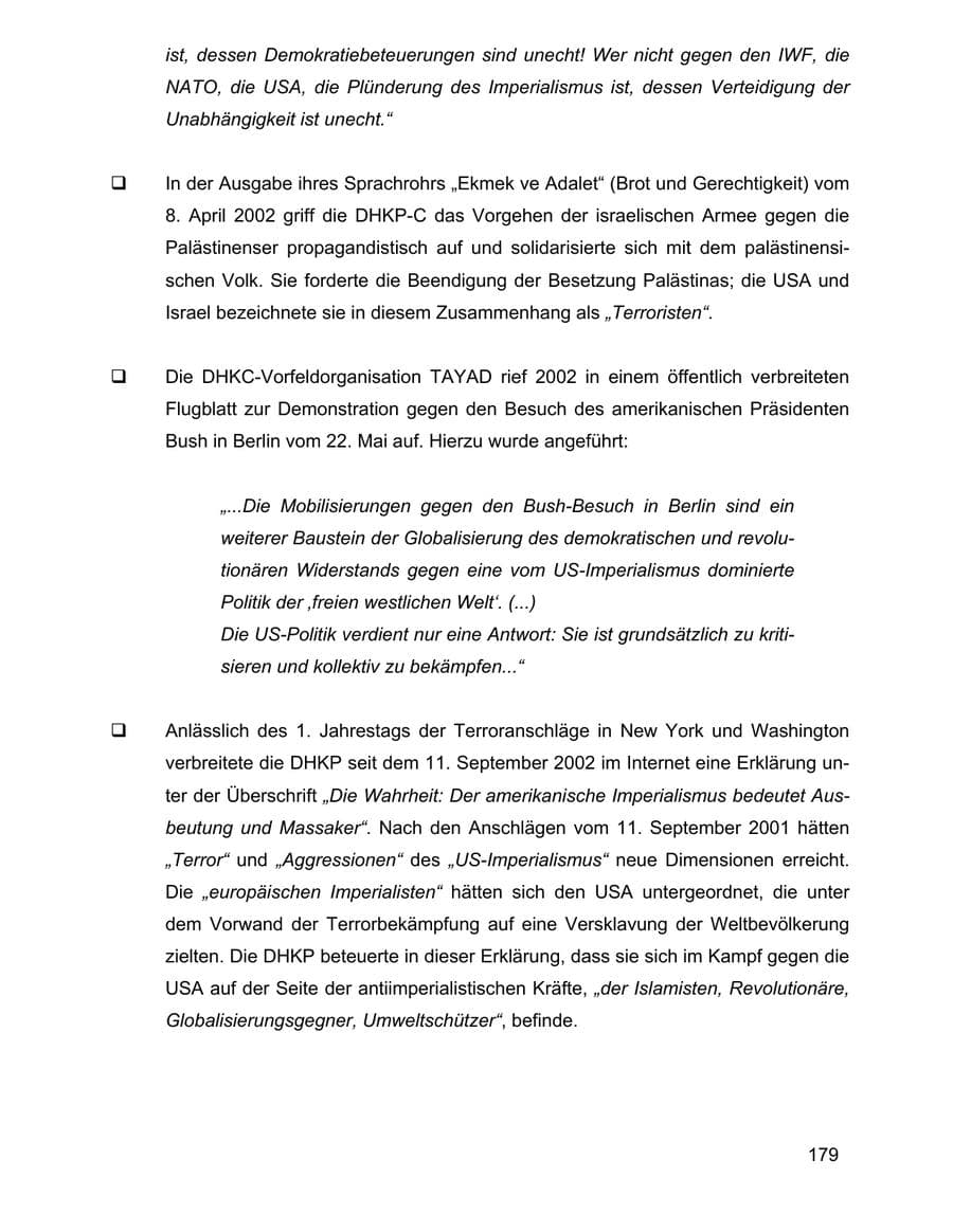 Seite 179 des Verfassungsschutzbericht 2002 Baden-Württemberg