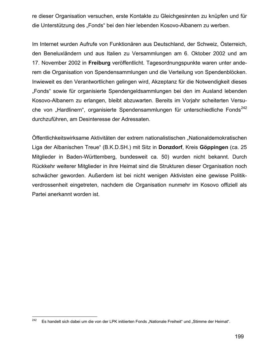 Seite 199 des Verfassungsschutzbericht 2002 Baden-Württemberg