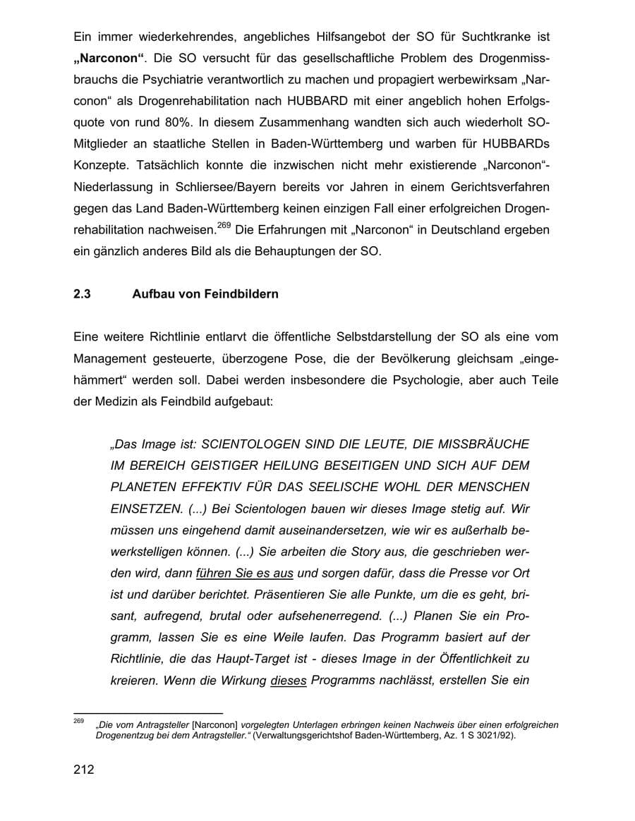 Seite 212 des Verfassungsschutzbericht 2002 Baden-Württemberg