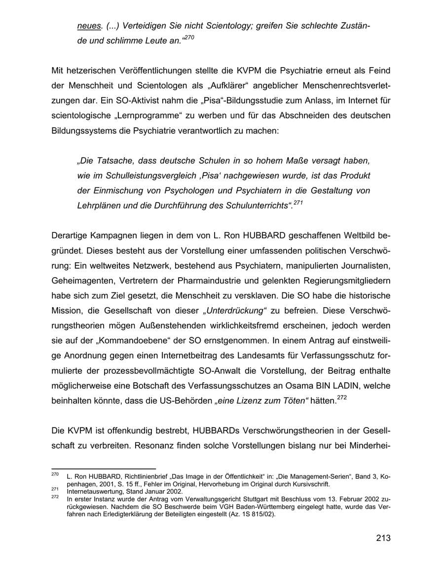Seite 213 des Verfassungsschutzbericht 2002 Baden-Württemberg