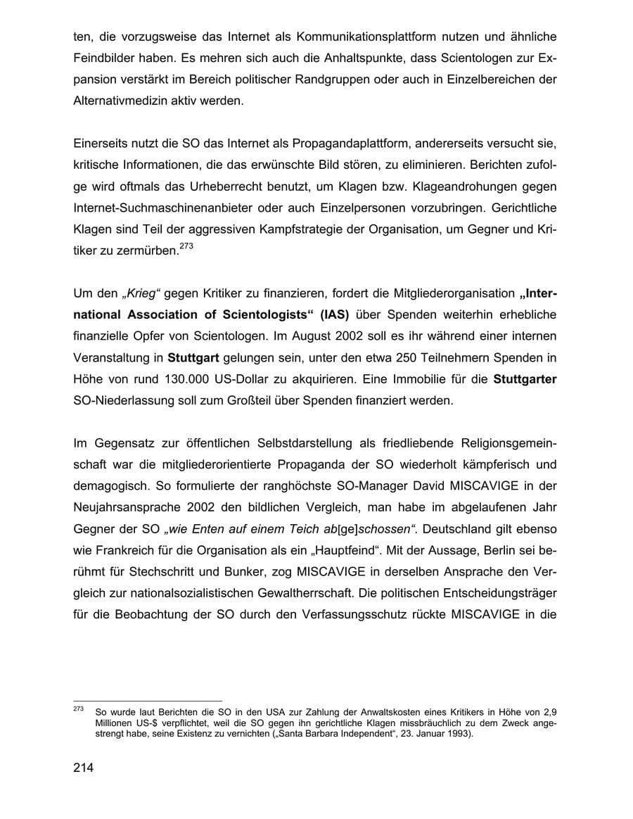 Seite 214 des Verfassungsschutzbericht 2002 Baden-Württemberg