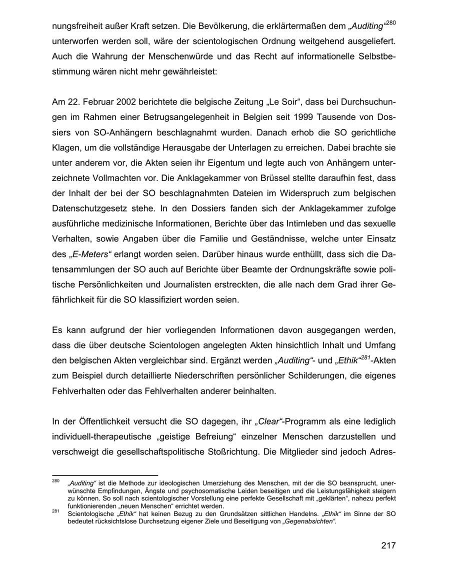Seite 217 des Verfassungsschutzbericht 2002 Baden-Württemberg