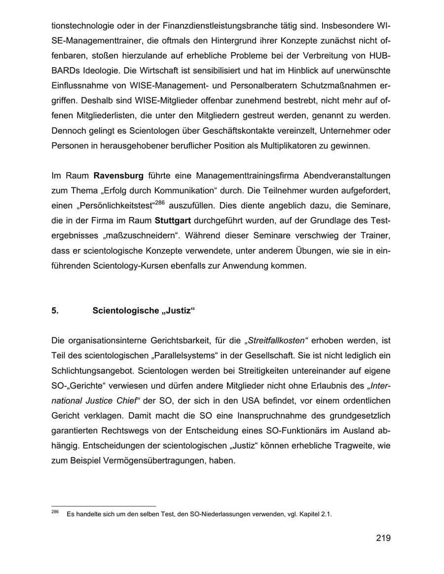 Seite 219 des Verfassungsschutzbericht 2002 Baden-Württemberg