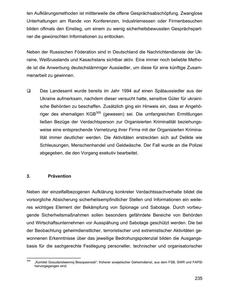 Seite 235 des Verfassungsschutzbericht 2002 Baden-Württemberg