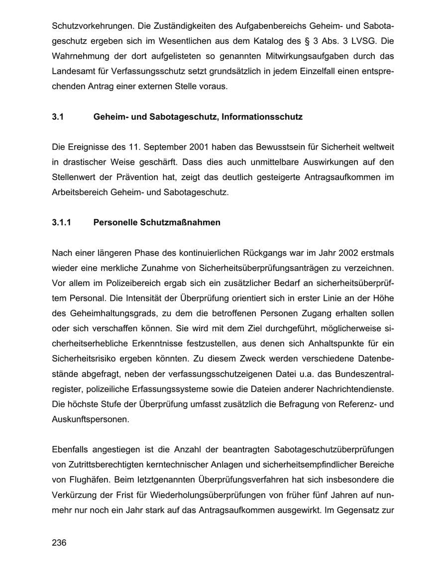 Seite 236 des Verfassungsschutzbericht 2002 Baden-Württemberg