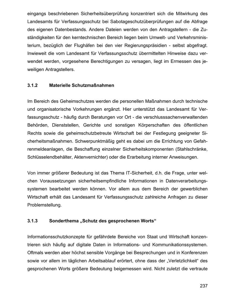 Seite 237 des Verfassungsschutzbericht 2002 Baden-Württemberg