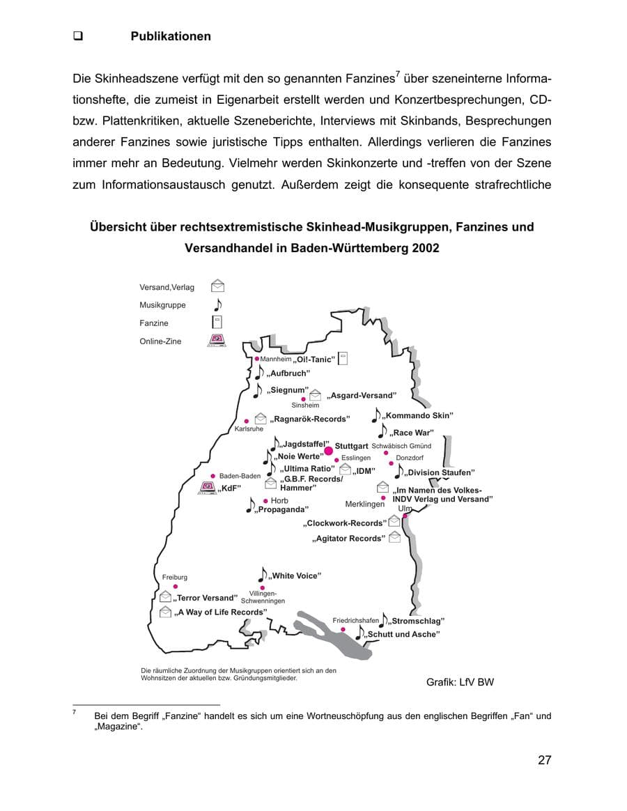 Seite 27 des Verfassungsschutzbericht 2002 Baden-Württemberg