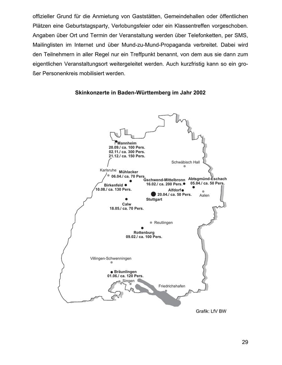 Seite 29 des Verfassungsschutzbericht 2002 Baden-Württemberg
