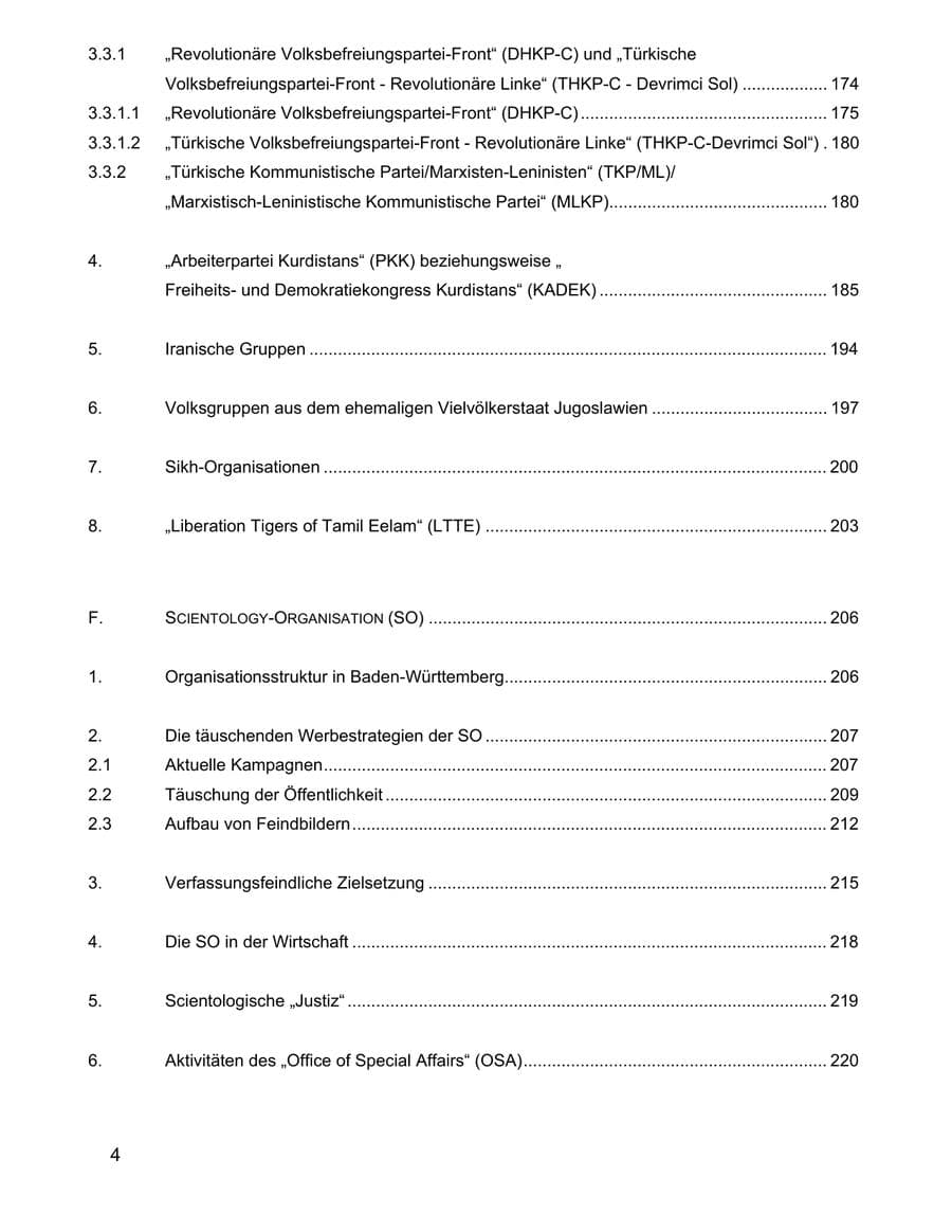 Seite 4 des Verfassungsschutzbericht 2002 Baden-Württemberg