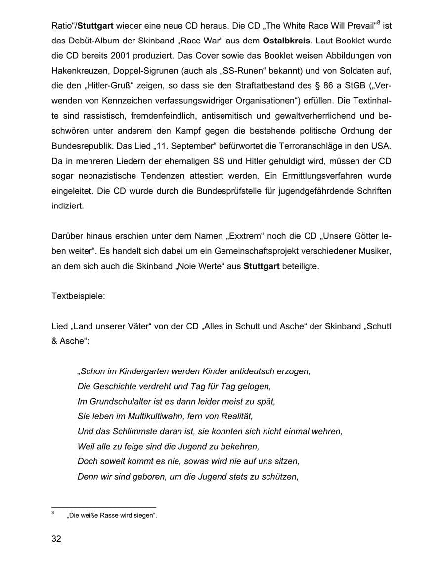 Seite 32 des Verfassungsschutzbericht 2002 Baden-Württemberg