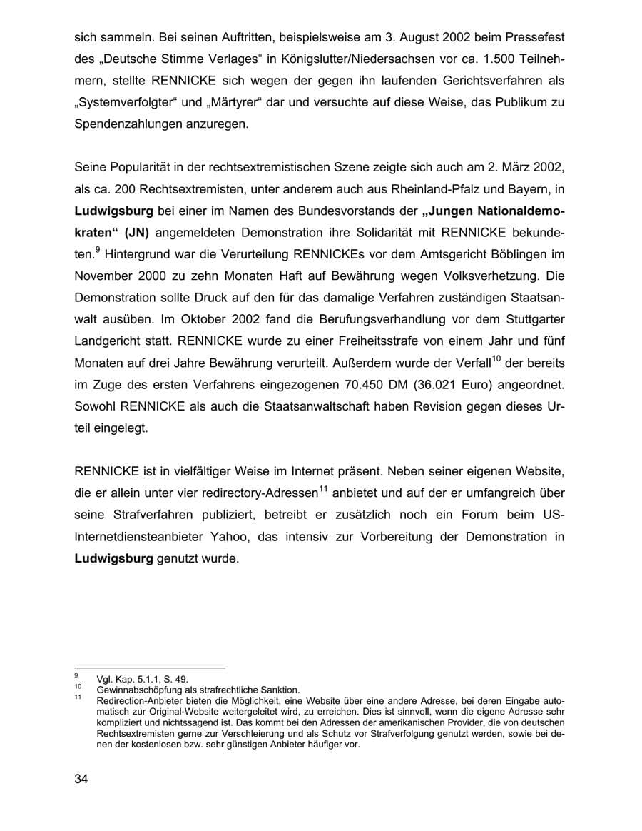 Seite 34 des Verfassungsschutzbericht 2002 Baden-Württemberg
