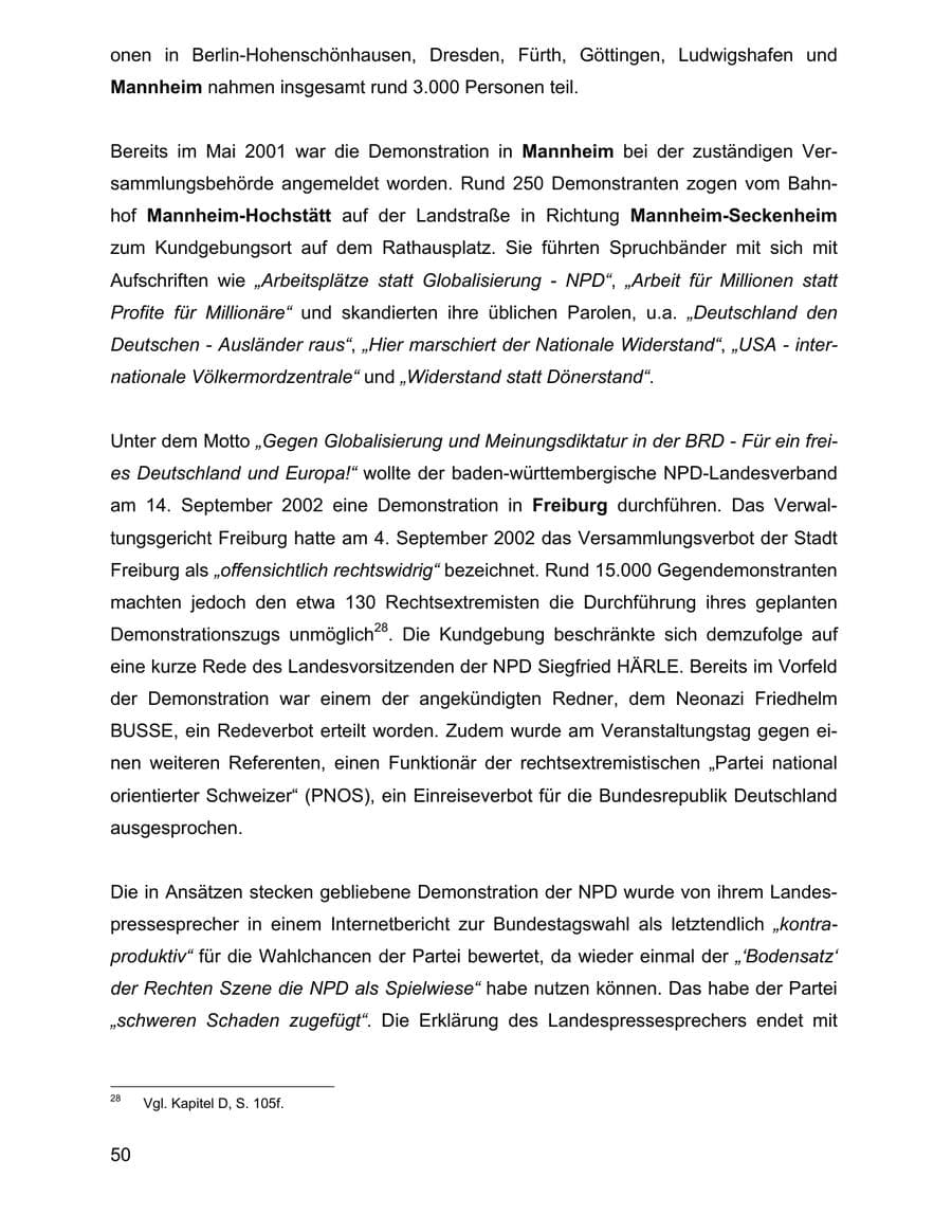 Seite 50 des Verfassungsschutzbericht 2002 Baden-Württemberg