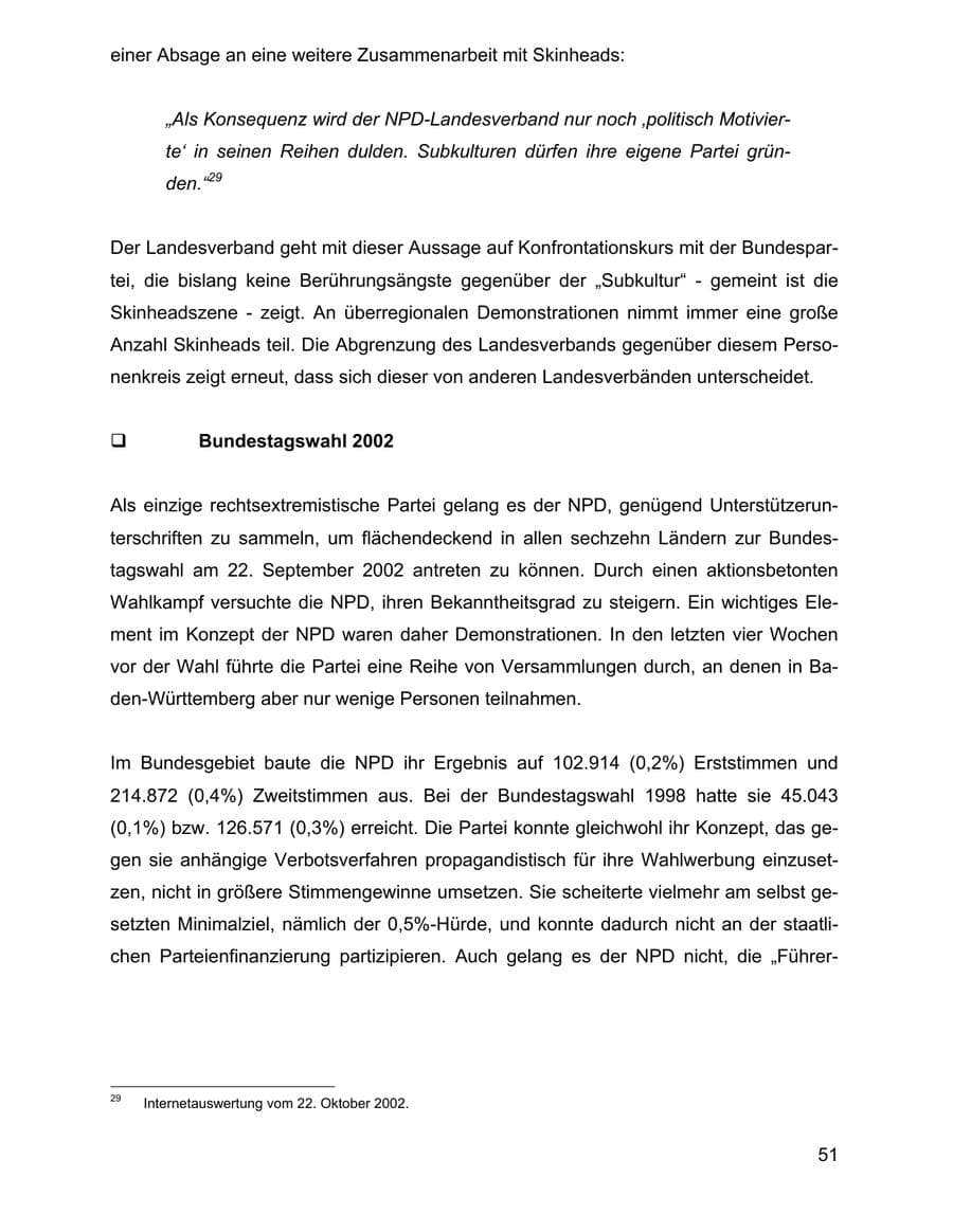 Seite 51 des Verfassungsschutzbericht 2002 Baden-Württemberg