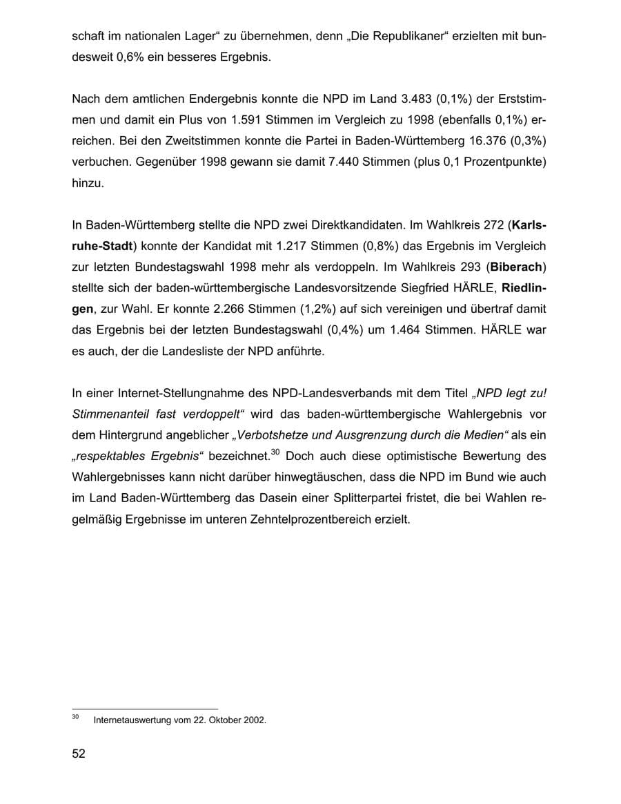 Seite 52 des Verfassungsschutzbericht 2002 Baden-Württemberg