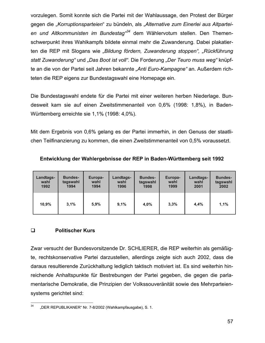 Seite 57 des Verfassungsschutzbericht 2002 Baden-Württemberg