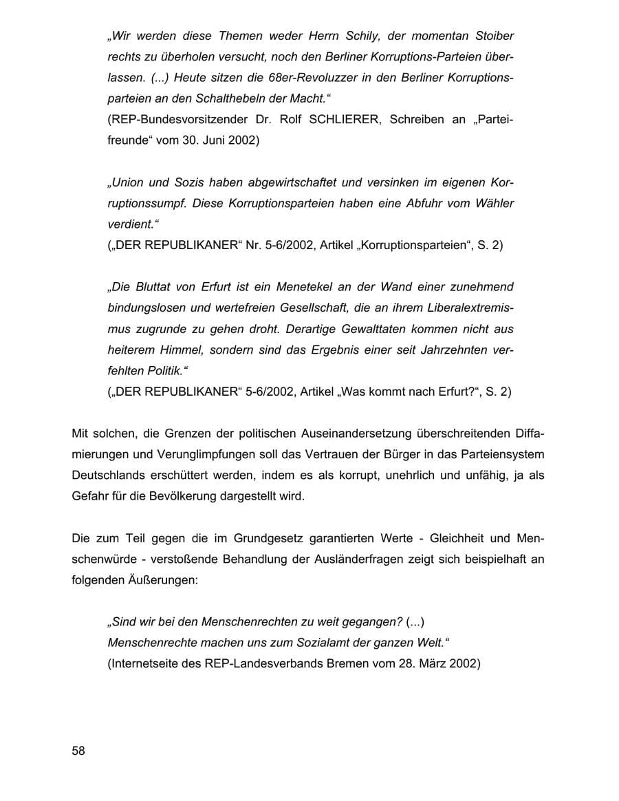 Seite 58 des Verfassungsschutzbericht 2002 Baden-Württemberg