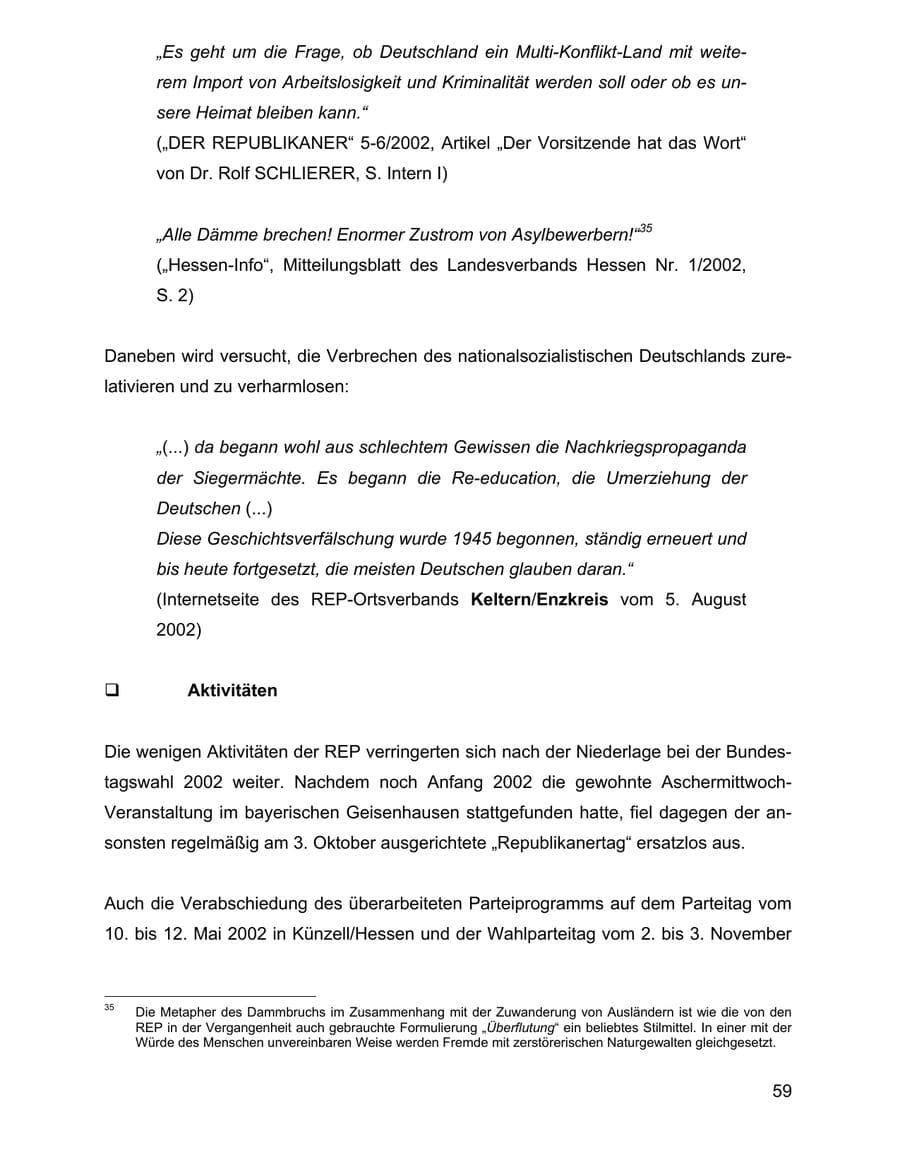 Seite 59 des Verfassungsschutzbericht 2002 Baden-Württemberg