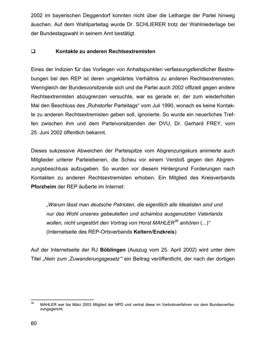Seite 60 des Verfassungsschutzbericht 2002 Baden-Württemberg