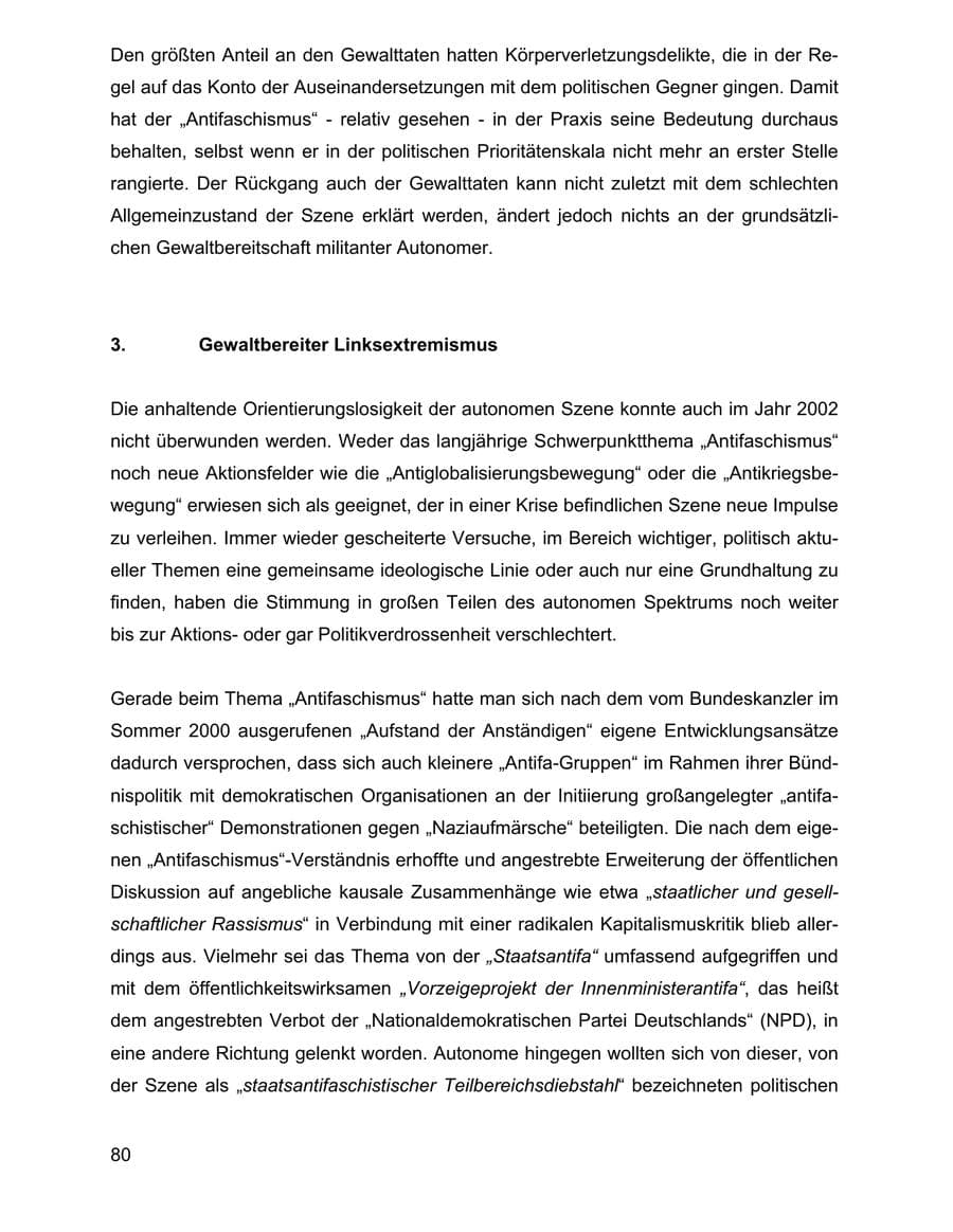 Seite 80 des Verfassungsschutzbericht 2002 Baden-Württemberg