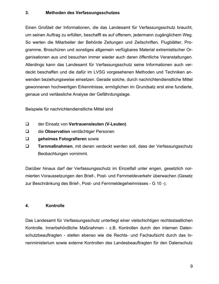 Seite 9 des Verfassungsschutzbericht 2002 Baden-Württemberg